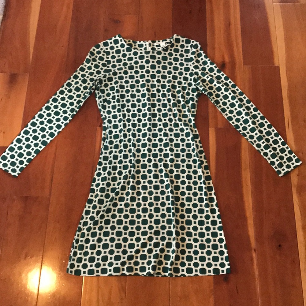 Emerald green and white Banana Republic dress